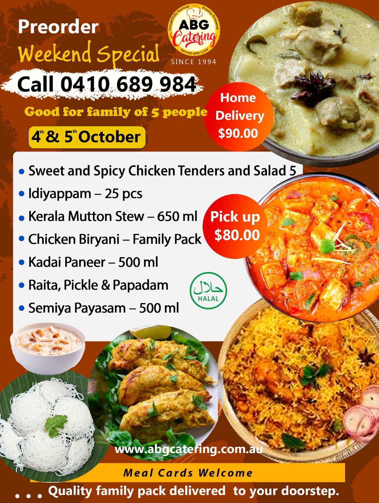 ABG Catering - Weekend Special (4th and 5th Oct)